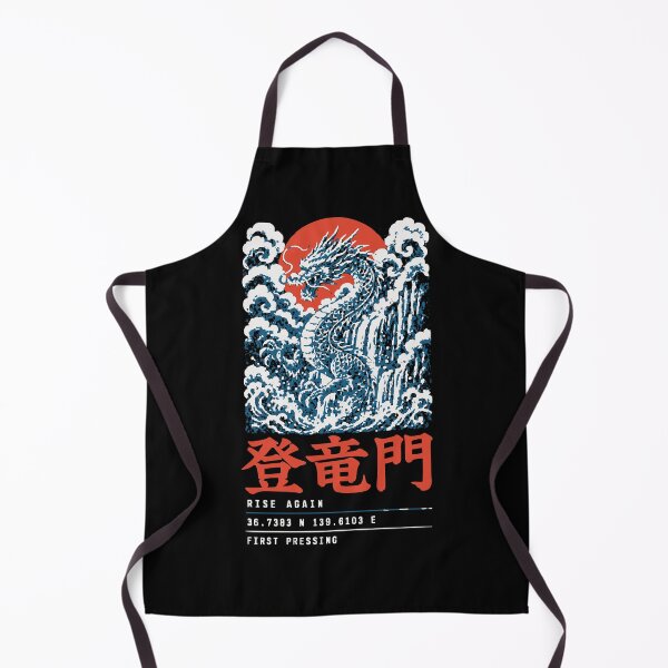 Artikelvorschau, 登竜門 Rising Dragon Waterfall Woodblock Streetwear-T-Shirt mit Rückenaufdruck entworfen und verkauft von WAVE-JP.