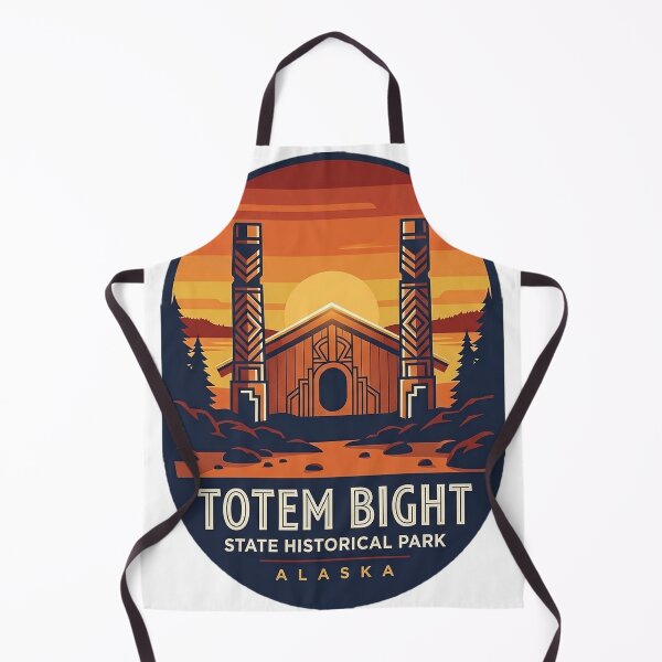Item preview, Totem Bight Alaska Art Deco Sunset Clan House Oval Sticker designed and sold by DetourDgn.