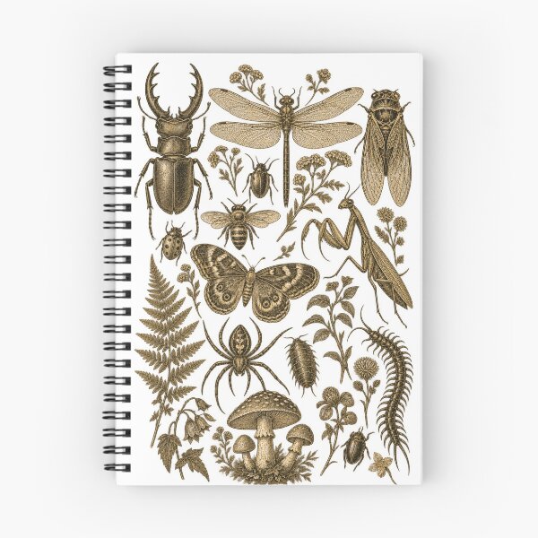 Item preview, Antique Insect Collection Botanical Beetles Butterfly Mushroom designed and sold by will freed18.