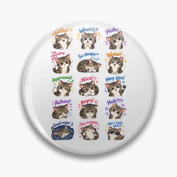Item preview, Cute Chibi Tabby Cat Sticker Pack - Funny Kitten Expressions & Daily Greetings designed and sold by TheModernMuslimchibi&more .