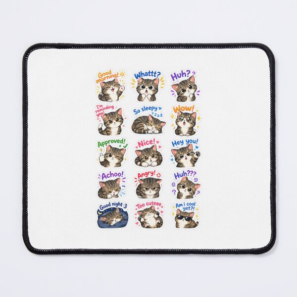 Item preview, Cute Chibi Tabby Cat Sticker Pack - Funny Kitten Expressions & Daily Greetings designed and sold by TheModernMuslimchibi&more .