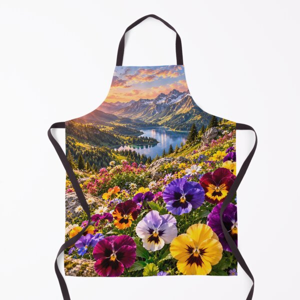 Item preview, Mountain Pansy Wildflower Lake Sunset Alpine Landscape Wall Art designed and sold by IRON SIREN.