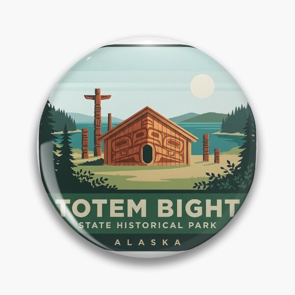 Artikelvorschau, Totem Bight State Historical Park Panorama Ketchikan Alaska Aufkleber entworfen und verkauft von DetourDgn.
