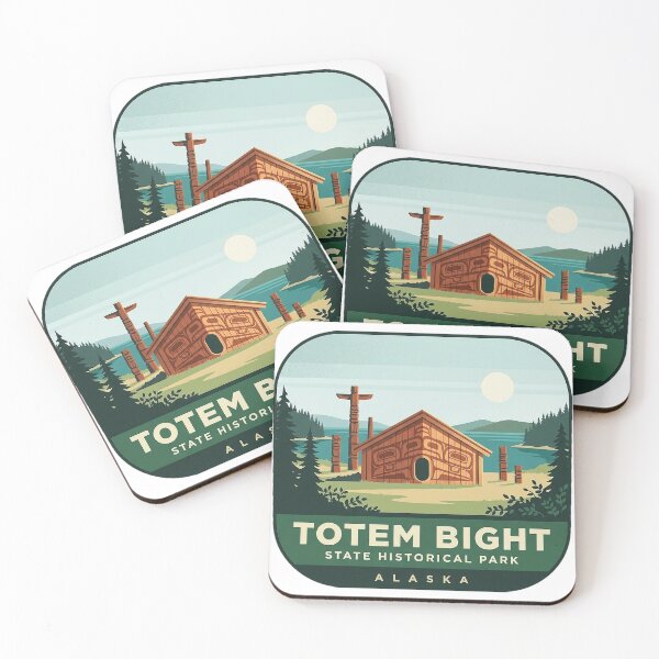 Item preview, Totem Bight State Historical Park Panorama Ketchikan Alaska Sticker designed and sold by DetourDgn.