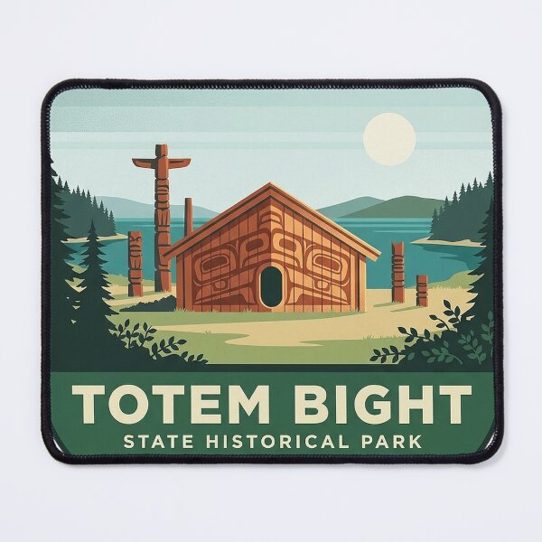 Item preview, Totem Bight State Historical Park Panorama Ketchikan Alaska Sticker designed and sold by DetourDgn.