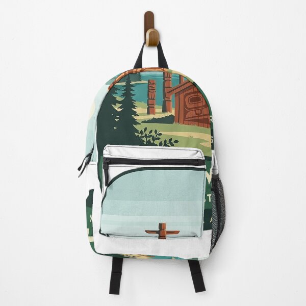 Item preview, Totem Bight State Historical Park Panorama Ketchikan Alaska Sticker designed and sold by DetourDgn.