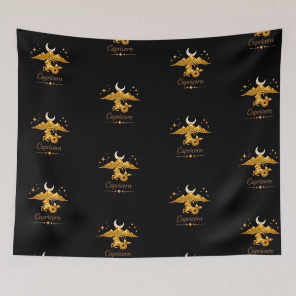 Item preview, Capricorn Zodiac Boho Celestial Gold Sea Goat Art designed and sold by BohoMysticArt.