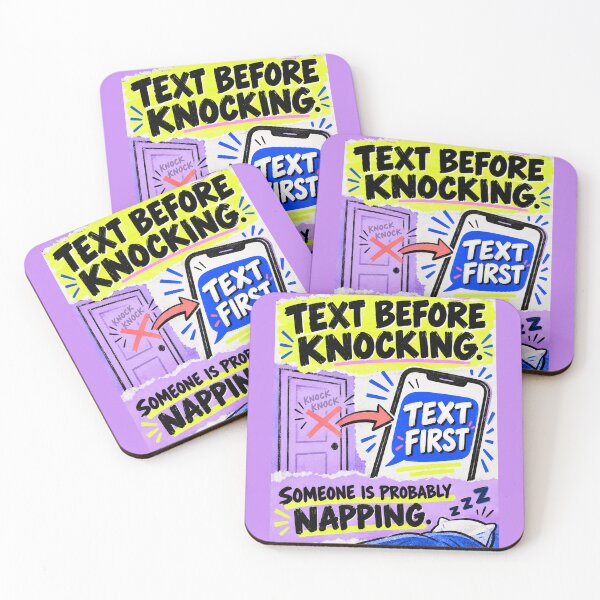 Item preview, Text Before Knocking – Funny College Dorm Door Poster designed and sold by astersgraphics.