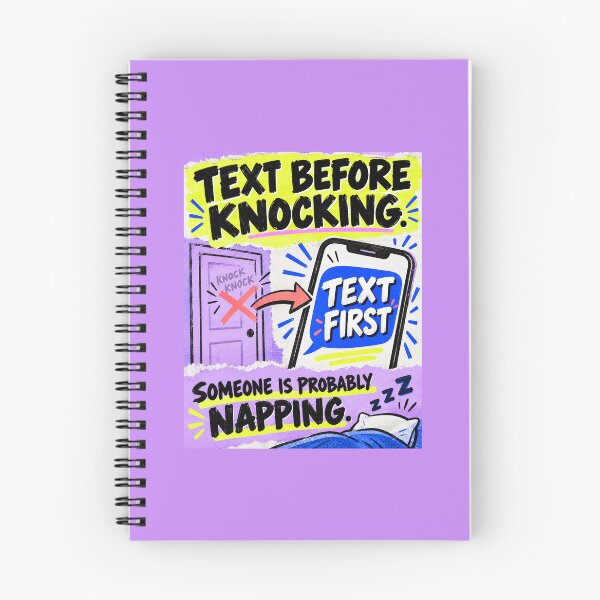 Aperçu de l'œuvre Texte avant de frapper – Affiche humoristique pour porte de chambre étudiante créée et vendue par astersgraphics.