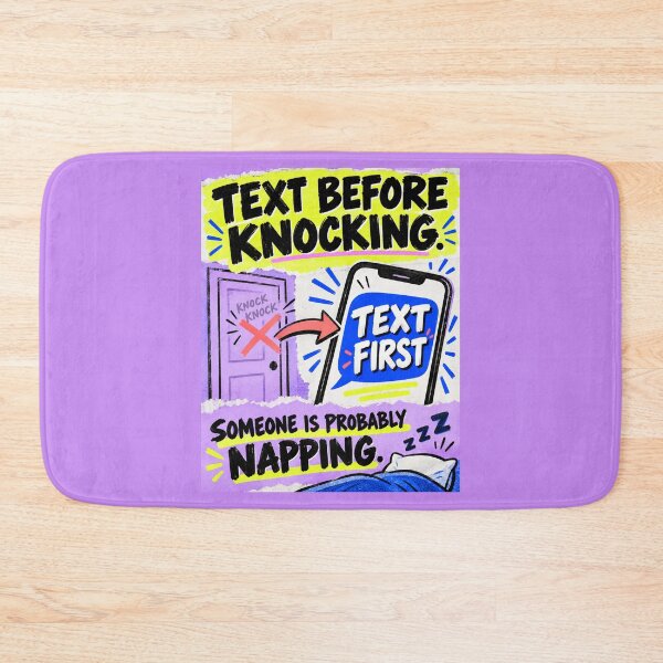 Item preview, Text Before Knocking – Funny College Dorm Door Poster designed and sold by astersgraphics.