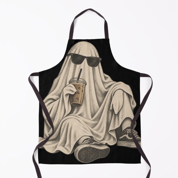 Item preview, Spooky Ghost With Iced Coffee Vintage Halloween designed and sold by will freed18.