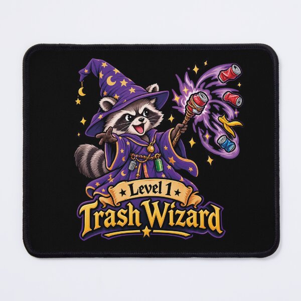 Item preview, Level 1 Trash Wizard Funny Raccoon Tabletop RPG designed and sold by CrazySzoopWorld.