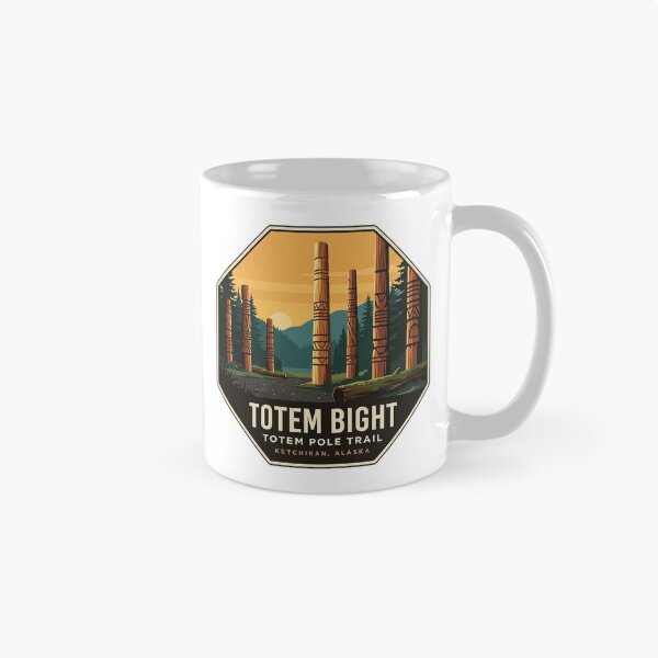 Artikelvorschau, Totem Bight Totem Pole Trail Ketchikan Alaska Vintage Badge entworfen und verkauft von DetourDgn.