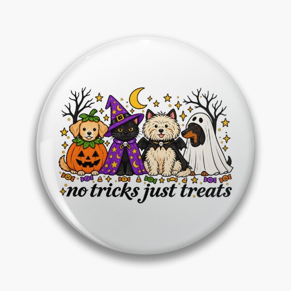 Item preview, No Tricks Just Treats Cute Halloween Dogs Cats designed and sold by Morescitaf.