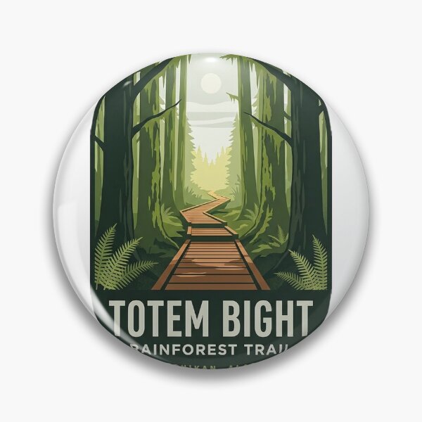 Item preview, Totem Bight Rainforest Trail Ketchikan Alaska Vintage Sticker designed and sold by DetourDgn.