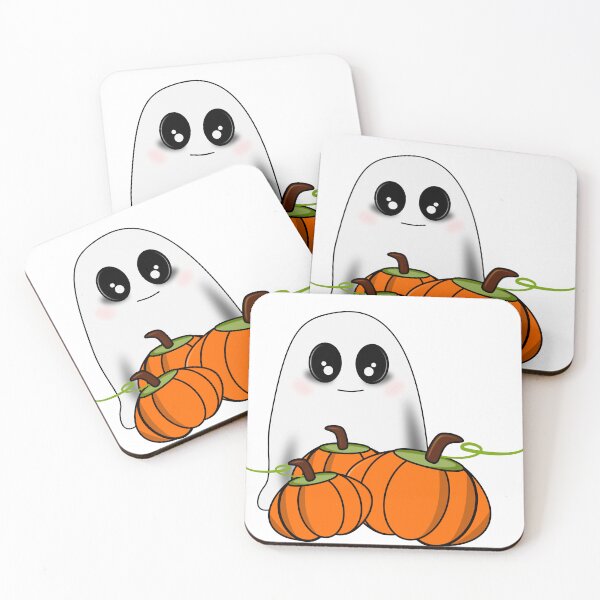 Item preview, Cute Halloween Ghost with Pumpkins | Kawaii Spooky Season Autumn Design designed and sold by ForcePrint.