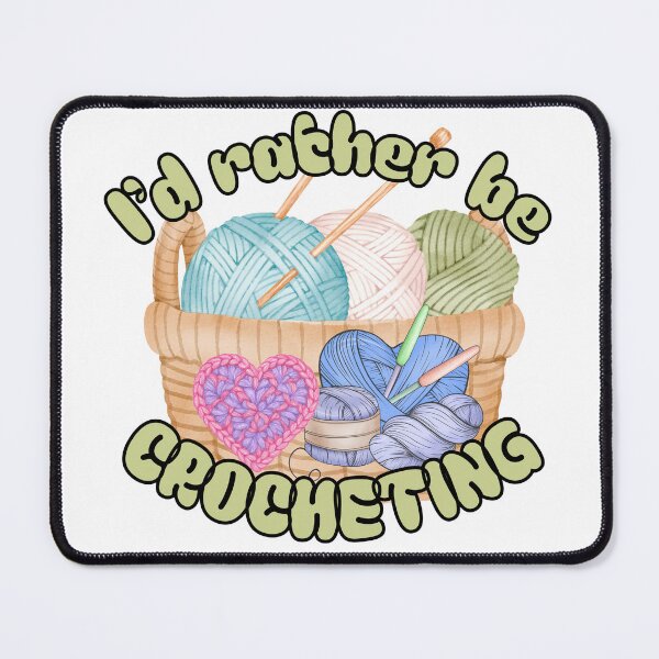 Item preview, I'd Rather Be Crocheting Yarn Basket Illustration designed and sold by Rynasvz.