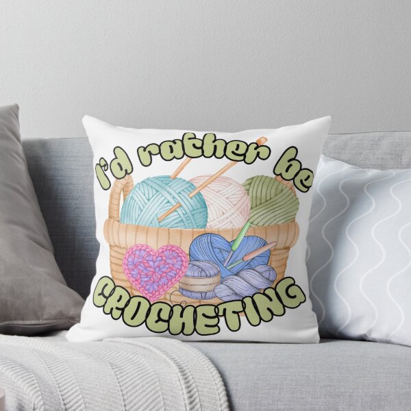 Item preview, I'd Rather Be Crocheting Yarn Basket Illustration designed and sold by Rynasvz.
