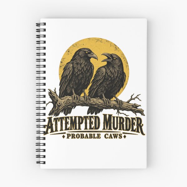 Item preview, Attempted Murder Probable Caws Funny Crow Raven Pun designed and sold by will freed18.