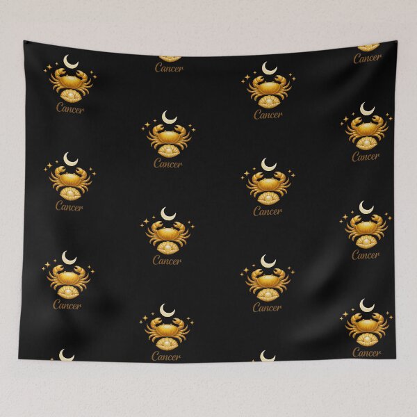 Item preview, Cancer Zodiac Boho Celestial Gold Crab Art designed and sold by BohoMysticArt.