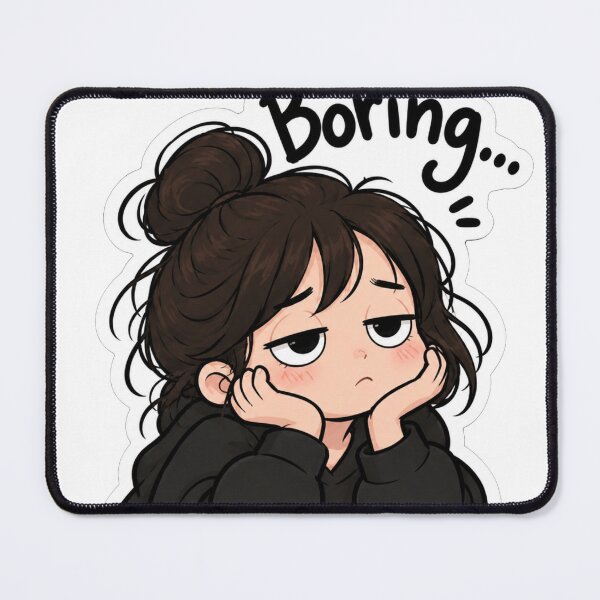 Item preview, Title Boring Girl Sticker – Cute Bored & Unimpressed Mood designed and sold by Animalibra1.
