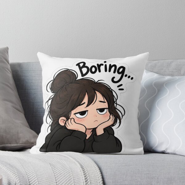 Item preview, Title Boring Girl Sticker – Cute Bored & Unimpressed Mood designed and sold by Animalibra1.