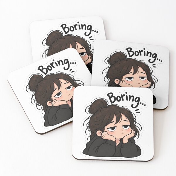 Item preview, Title Boring Girl Sticker – Cute Bored & Unimpressed Mood designed and sold by Animalibra1.
