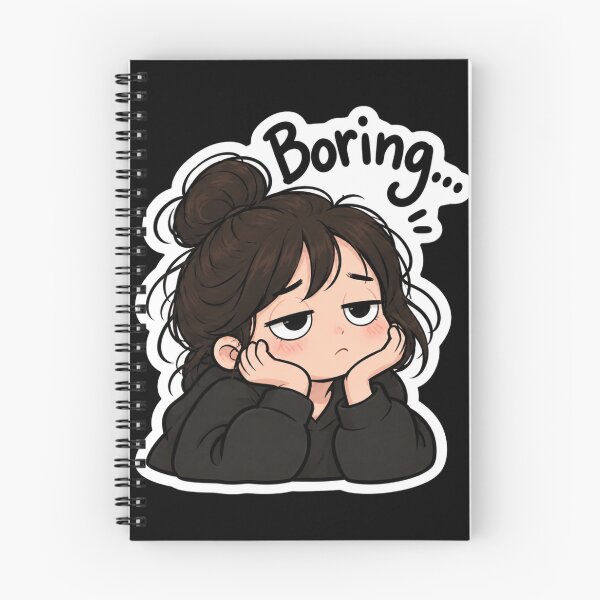 Item preview, Title Boring Girl Sticker – Cute Bored & Unimpressed Mood designed and sold by Animalibra1.