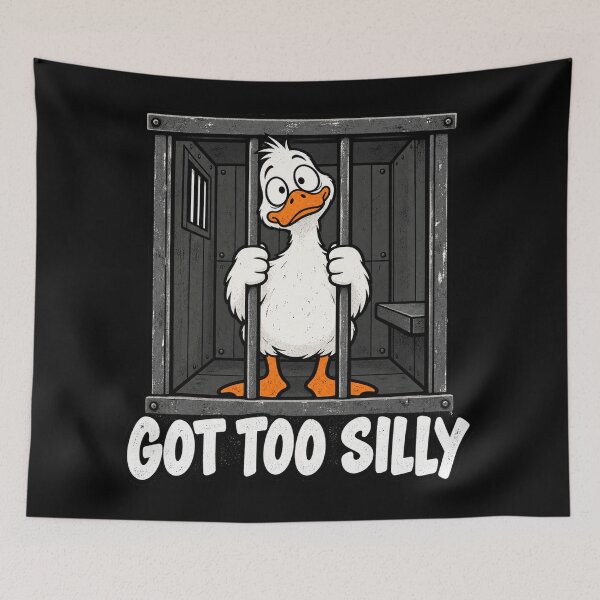 Item preview, Got Too Silly Duck in Jail Funny Meme  designed and sold by will freed18.