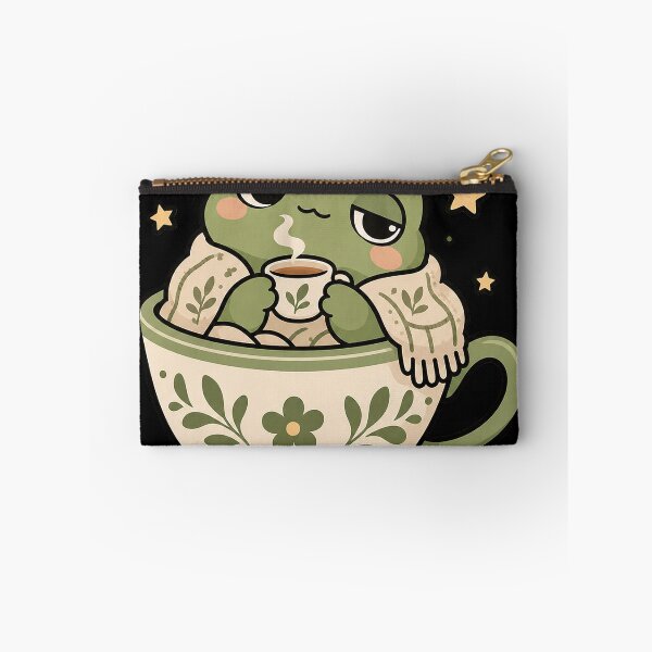 Item preview, Sleepy Kawaii Frog in a Cozy Floral Teacup designed and sold by Ritik11.