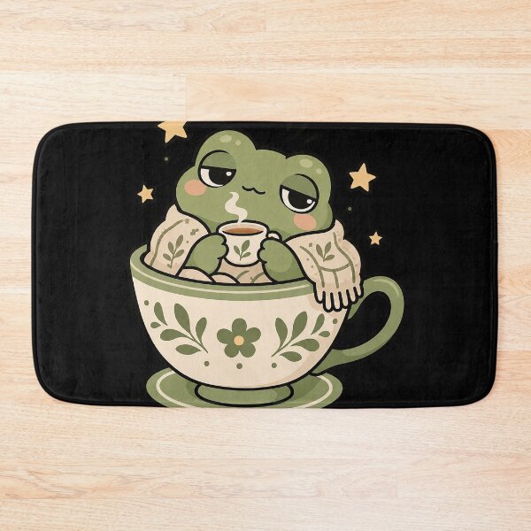 Item preview, Sleepy Kawaii Frog in a Cozy Floral Teacup designed and sold by Ritik11.