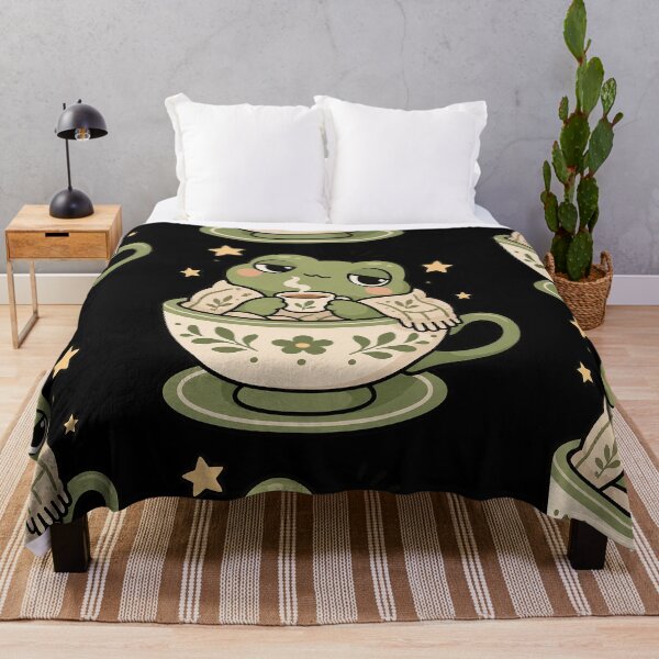 Item preview, Sleepy Kawaii Frog in a Cozy Floral Teacup designed and sold by Ritik11.