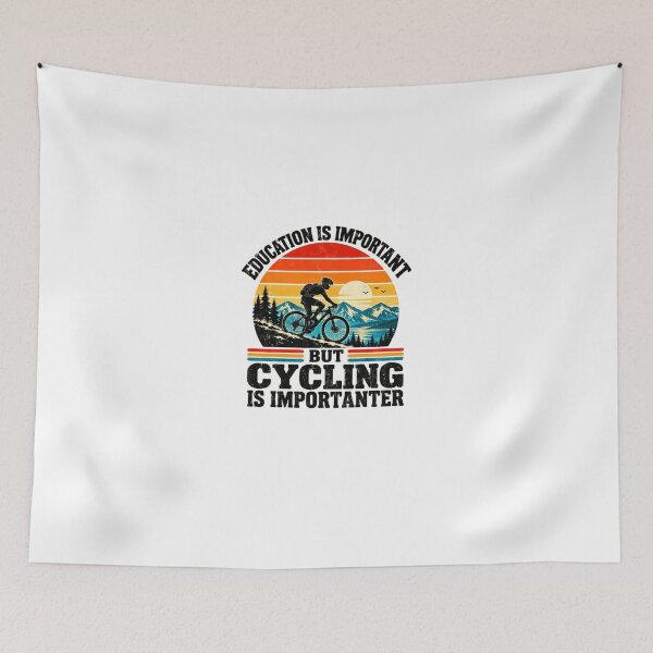 Item preview, Education Is Important But Cycling Is Importanter Funny Cyclist Biking Hobby designed and sold by HumansStuck12.