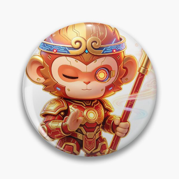 Artikelvorschau, Cyber Chibi Sun Wukong Scouter Spear Warrior entworfen und verkauft von DigArtis.