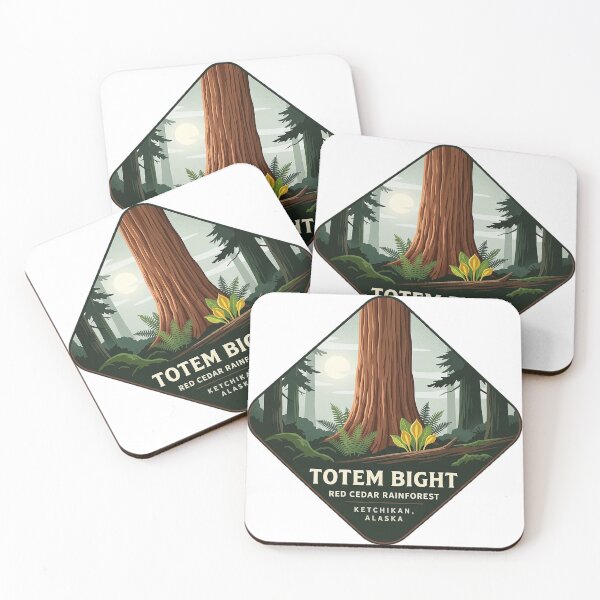 Item preview, Totem Bight Red Cedar Rainforest Ketchikan Alaska Botanical Sticker designed and sold by DetourDgn.