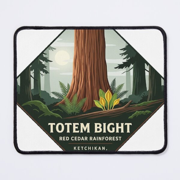 Item preview, Totem Bight Red Cedar Rainforest Ketchikan Alaska Botanical Sticker designed and sold by DetourDgn.