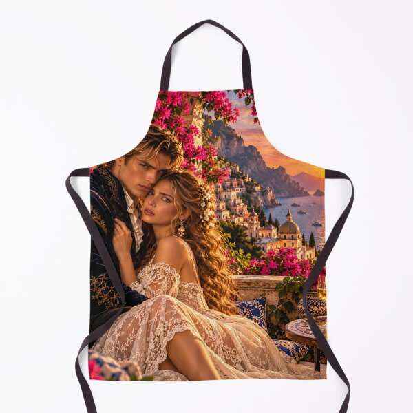 Item preview, Romantic Couple Amalfi Coast Sunset Wall Art – Italian Riviera Love Decor designed and sold by IRON SIREN.