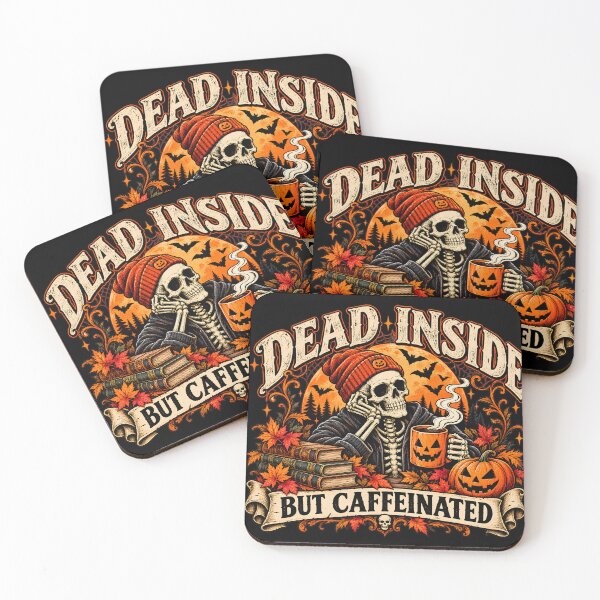 Item preview, Dead Inside But Caffeinated Halloween designed and sold by MysticCanvasAi.