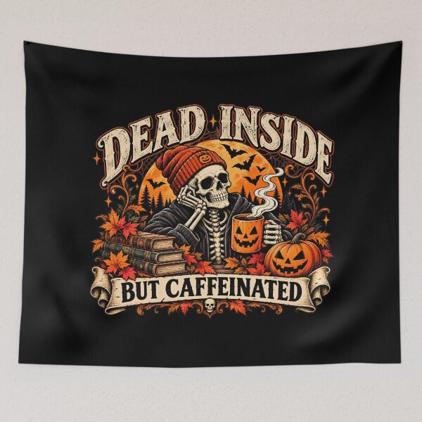 Item preview, Dead Inside But Caffeinated Halloween designed and sold by MysticCanvasAi.