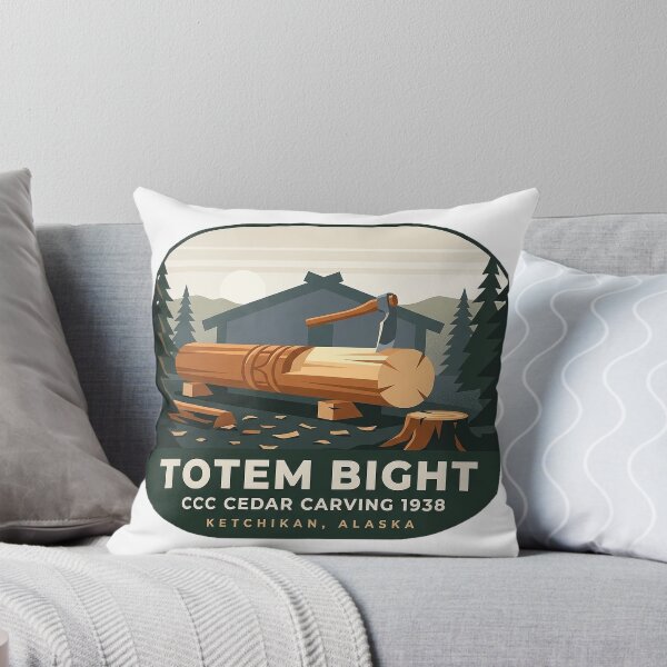 Item preview, Totem Bight CCC Cedar Carving Heritage 1938 Alaska Retro Sticker designed and sold by DetourDgn.