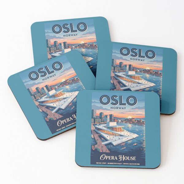 Item preview, Oslo Opera House Norway Vintage Travel Poster designed and sold by ArtworkNorth.