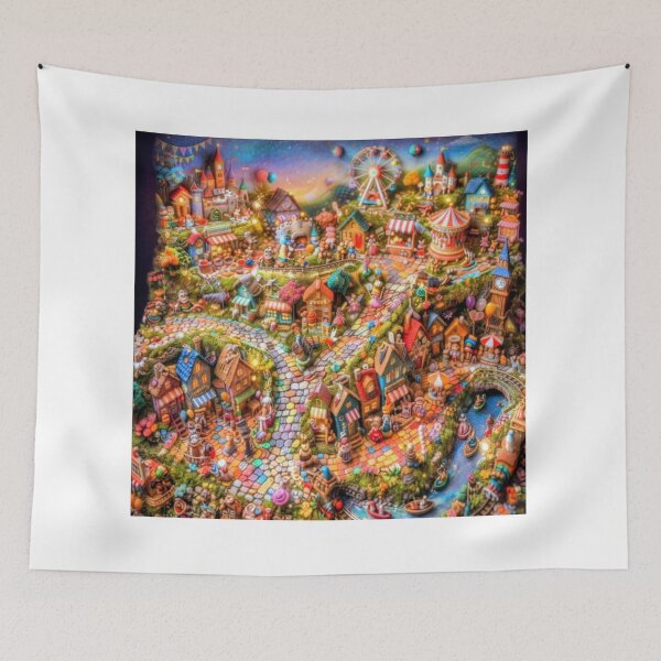 Item preview, Enchanted Miniature Dreamworld: A Whimsical Fantasy Diorama Art Print designed and sold by SodhaIqbalKasam.