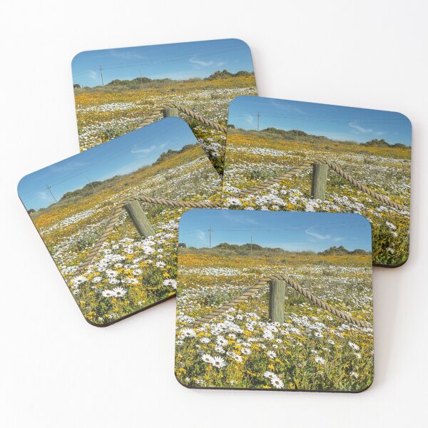 Item preview, White and Orange Wildflower Carpet Landscape Clouds and Weathered Fishing Wreck designed and sold by Faith Based Decor & Art &Gifts.
