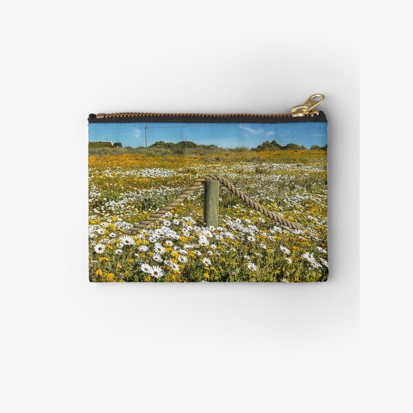 Item preview, White and Orange Wildflower Carpet Landscape Clouds and Weathered Fishing Wreck designed and sold by Faith Based Decor & Art &Gifts.