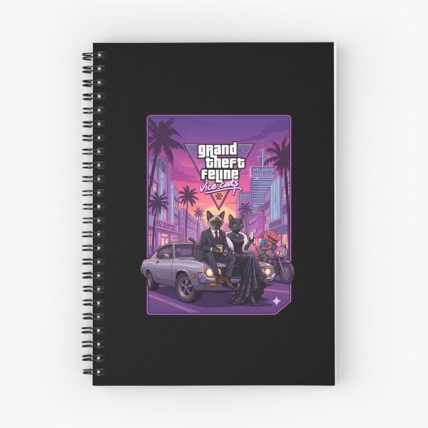 Item preview, Grand Theft Feline: Vice Cats Retro Miami Synthwave designed and sold by Retro Whiskers.
