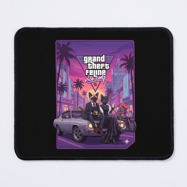 Item preview, Grand Theft Feline: Vice Cats Retro Miami Synthwave designed and sold by Retro Whiskers.