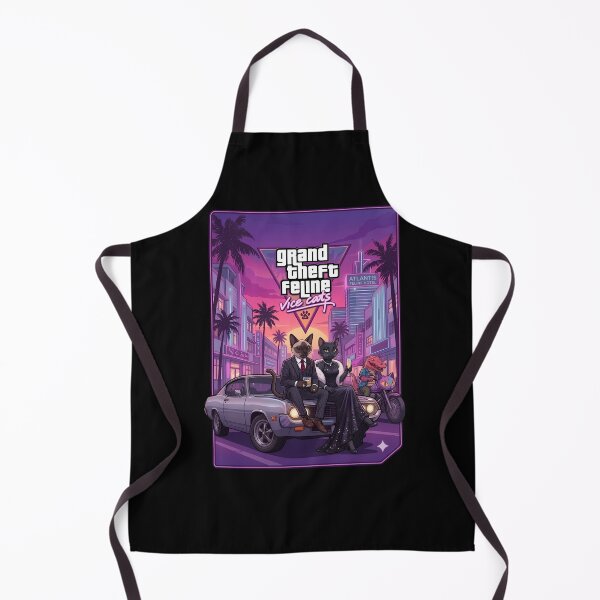 Item preview, Grand Theft Feline: Vice Cats Retro Miami Synthwave designed and sold by Retro Whiskers.