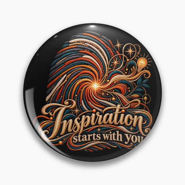 Item preview, Inspiration Starts With You Embroidered Fingerprint Motivational Design designed and sold by Emoji Emblems.