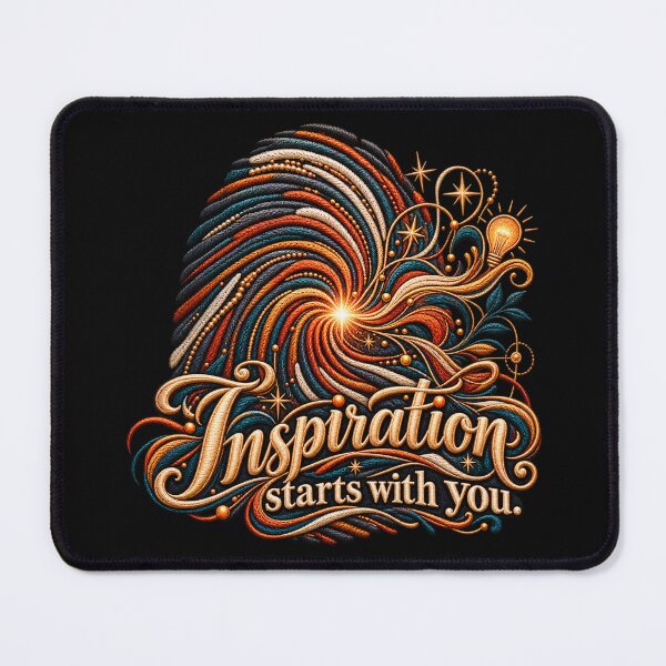 Item preview, Inspiration Starts With You Embroidered Fingerprint Motivational Design designed and sold by Emoji Emblems.