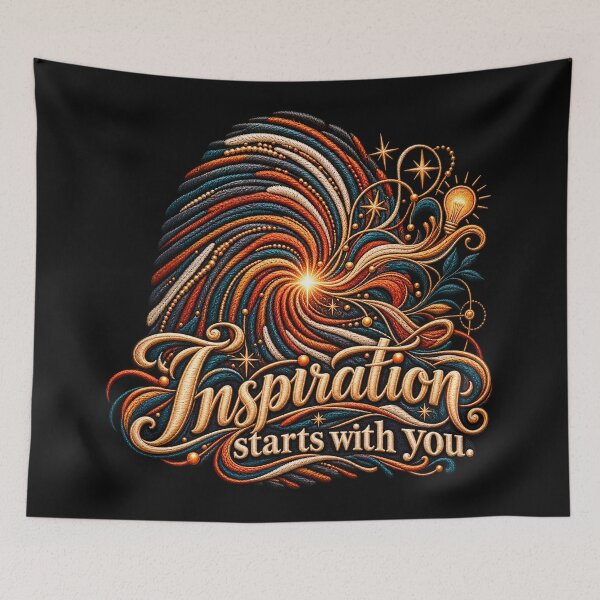 Item preview, Inspiration Starts With You Embroidered Fingerprint Motivational Design designed and sold by Emoji Emblems.